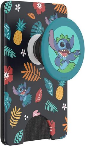 محفظة هاتف PopSockets مع قبضة ممتدة، حامل بطاقة الهاتف، متوافقة مع الشحن اللاسلكي، Lilo & Stitch - نمط Stitch Aloha صغير in Kuwait