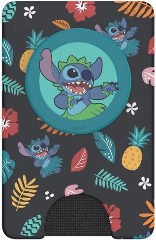 محفظة هاتف PopSockets مع قبضة ممتدة، حامل بطاقة الهاتف، متوافقة مع الشحن اللاسلكي، Lilo & Stitch - نمط Stitch Aloha صغير in Kuwait