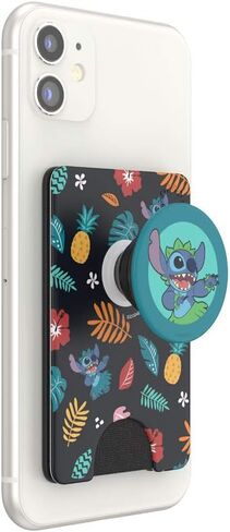 محفظة هاتف PopSockets مع قبضة ممتدة، حامل بطاقة الهاتف، متوافقة مع الشحن اللاسلكي، Lilo & Stitch - نمط Stitch Aloha صغير in Kuwait