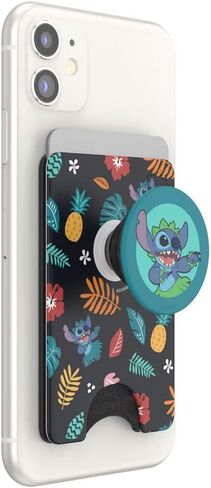 محفظة هاتف PopSockets مع قبضة ممتدة، حامل بطاقة الهاتف، متوافقة مع الشحن اللاسلكي، Lilo & Stitch - نمط Stitch Aloha صغير in Kuwait