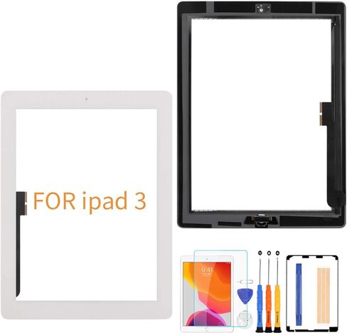 A-MIND for iPad 3 A1416 A1430 A1403 Touch Screen Replacement,with Free Tool Kits+Screen Protector (No LCD, No Instructions) Front Glass Panel Replacement (Black) in Kuwait
