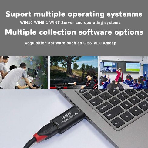 زدديمايس بطاقة التقاط الصوت والفيديو مع كيبل تمديد USB، مدخل 4K @60FPS، مخرج 1080P@60FPS، بطاقة التقاط HDMI الى USB للبث المباشر والتسجيل مع كاميرا دي اس ال ار او كاميرا فيديو او كاميرا اكشن (بني) in Kuwait