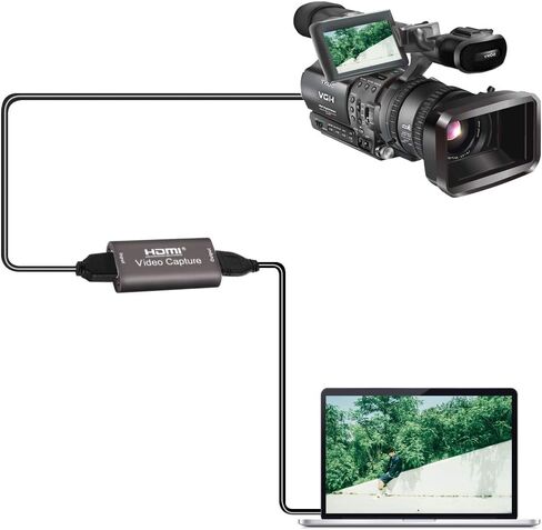 زدديمايس بطاقة التقاط الصوت والفيديو مع كيبل تمديد USB، مدخل 4K @60FPS، مخرج 1080P@60FPS، بطاقة التقاط HDMI الى USB للبث المباشر والتسجيل مع كاميرا دي اس ال ار او كاميرا فيديو او كاميرا اكشن (بني) in Kuwait