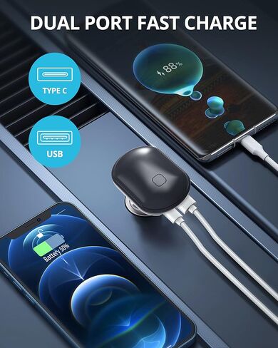 Lncoon جهاز تعقب GPS للسيارة، جهاز تعقب GPS مخفي 4G، منفذ شحن USB مزدوج من النوع C، الموقع في الوقت الحقيقي، تنبيهات متعددة، تذكير القيادة بالتعب in Kuwait