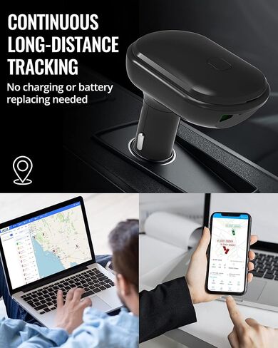 Lncoon جهاز تعقب GPS للسيارة، جهاز تعقب GPS مخفي 4G، منفذ شحن USB مزدوج من النوع C، الموقع في الوقت الحقيقي، تنبيهات متعددة، تذكير القيادة بالتعب in Kuwait