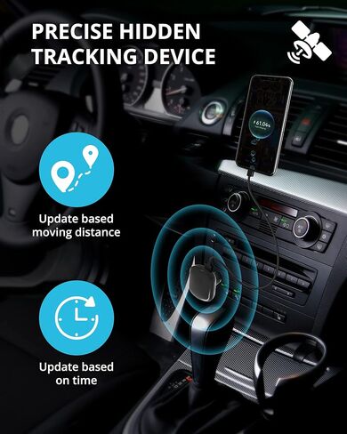 Lncoon جهاز تعقب GPS للسيارة، جهاز تعقب GPS مخفي 4G، منفذ شحن USB مزدوج من النوع C، الموقع في الوقت الحقيقي، تنبيهات متعددة، تذكير القيادة بالتعب in Kuwait