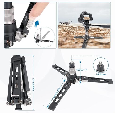 Koolehaoda MPD-325C من ألياف الكربون 64 بوصة كاميرا Monopod مع قاعدة حامل ثلاثي قابلة للإزالة. 5 أقسام للفيديو Monopods لكاميرا Canon Nikon Sony Olympus Panasonic DSLR in Kuwait