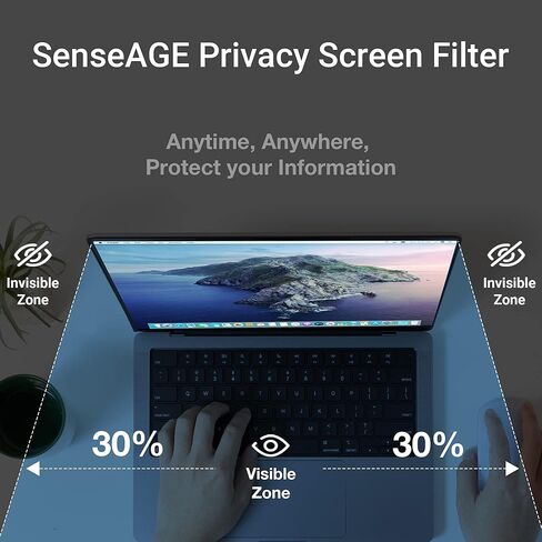شاشة الخصوصية SenseAGE Macbook Pro 14 بوصة (M1 M2 Pro/M1 M2 Max، A2442/A2779) واقي شاشة لاصق بإطار، فلتر شاشة مضاد للضوء الأزرق، متوافق مع Macbook Pro 14 بوصة 2021-2023 in Kuwait