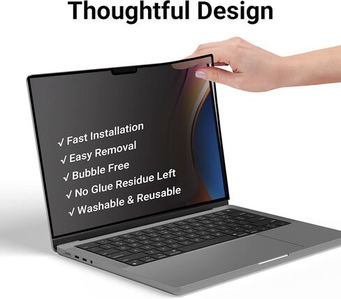 شاشة الخصوصية SenseAGE Macbook Pro 14 بوصة (M1 M2 Pro/M1 M2 Max، A2442/A2779) واقي شاشة لاصق بإطار، فلتر شاشة مضاد للضوء الأزرق، متوافق مع Macbook Pro 14 بوصة 2021-2023 in Kuwait