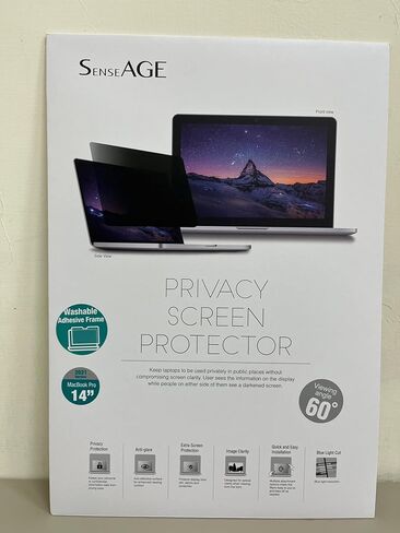 شاشة الخصوصية SenseAGE Macbook Pro 14 بوصة (M1 M2 Pro/M1 M2 Max، A2442/A2779) واقي شاشة لاصق بإطار، فلتر شاشة مضاد للضوء الأزرق، متوافق مع Macbook Pro 14 بوصة 2021-2023 in Kuwait