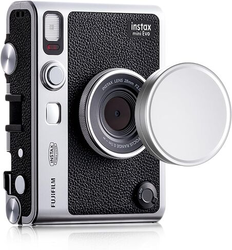 Rieibi Lens Cap for Fujifilm Instax Mini Evo, Fuji Instax Accessories - Anti-Scratch Retro Leather Aluminum Lens Cover with Flocking Internal, Anti-lost wrist strap-Brown in Saudi Arabia