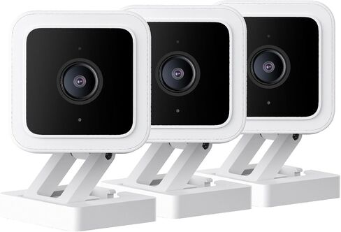 WYZE Cam v3 مع رؤية ليلية ملونة، كاميرا أمان سلكية عالية الدقة 1080 بكسل داخلية/خارجية، صوت ثنائي الاتجاه، متوافق مع Alexa وGoogle Assistant وIFTTT، 3 عبوات in Kuwait