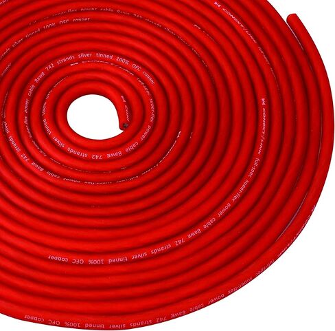 Conext Link 15 FT 8 AWG GA Full Gauge Battery Power Cable Ground Wire Frost red OFC Copper （10131） in Saudi Arabia