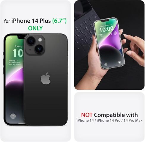 حافظة هاتف XClear لهاتف iPhone 14 Plus [حزمة ممتازة] [تم اختبار السقوط من الدرجة العسكرية] [لا يصفر المصد] - حافظة شفافة + 3 عبوات من الزجاج المقسى (2022/6.7 بوصة) in Kuwait