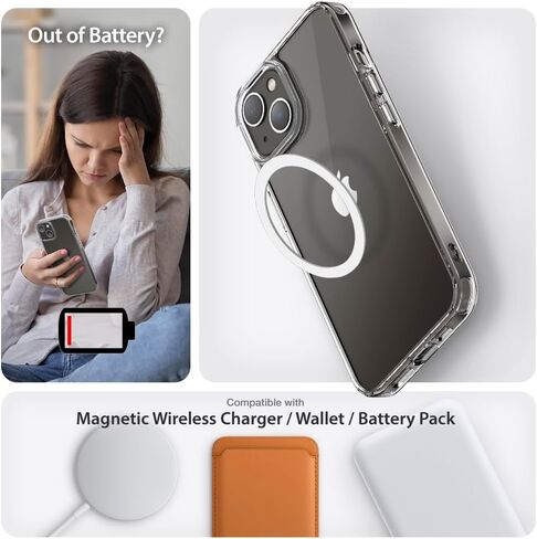 حافظة هاتف XClear لهاتف iPhone 14 Plus [حزمة ممتازة] [تم اختبار السقوط من الدرجة العسكرية] [لا يصفر المصد] - حافظة شفافة + 3 عبوات من الزجاج المقسى (2022/6.7 بوصة) in Kuwait