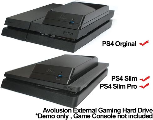 Avolusion HDDGear 4TB (4000GB) 7200RPM 64MB Cache USB 3.0 External PS4 Gaming Hard Drive (PS4 Pre-Formatted) - PS4, PS4 Slim, PS4 Slim Pro - 2 Year Warranty (Renewed) in Saudi Arabia