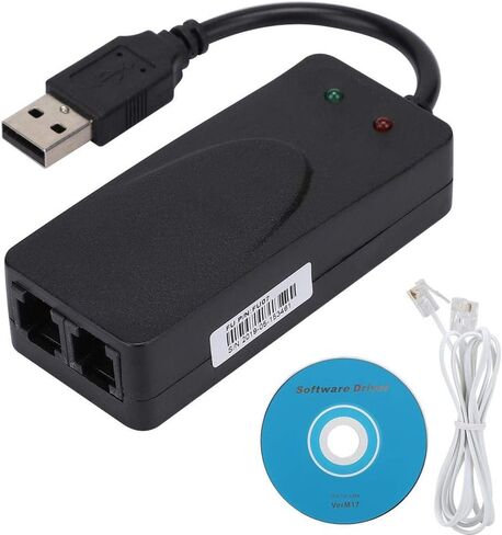 V BESTLIFE Dual Ports USB2.0 56K Voice Fax Data External V.90 V.92 Modem for Win 7/Win 8/Win 10/Win XP, Support Auto-Dial/Tone and Pulse Dialing/Auto Answer in Saudi Arabia