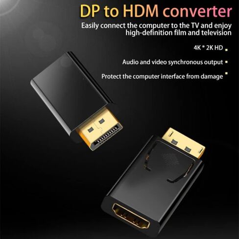Zuya 2Pcs DisplayPort to HDMI Adapter Converter Display Port Male DP to HDMI Female HD TV Cable Adapter Video Audio for PC TV Zuya-05 0 in Saudi Arabia