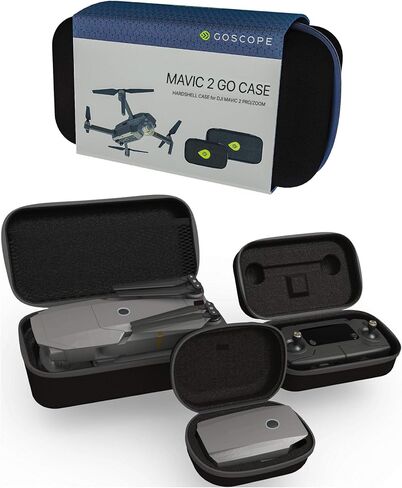 جراب GoScope Mavic 2 Go: متوافق مع Mavic 2 Pro وMavic 2 Zoom - جراب صلب مقاوم للماء للمغامرة/السفر - جراب صلب DJI Mavic 2 Zoom/Pro لجسم الطائرة وجهاز التحكم والبطارية in Kuwait