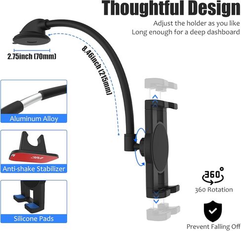 حامل هاتف على لوحة قيادة السيارة من Charchendo لهاتف Samsung Galaxy Z Fold، حامل كمبيوتر لوحي على الزجاج الأمامي مع كوب شفط متوافق مع أجهزة Samsung Galaxy Z Flip 3 4 وZ Fold 3 4 وiPad Pro Air Mini وأجهزة 4-12.9 بوصة in Kuwait