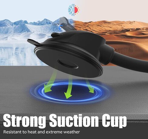 حامل هاتف على لوحة قيادة السيارة من Charchendo لهاتف Samsung Galaxy Z Fold، حامل كمبيوتر لوحي على الزجاج الأمامي مع كوب شفط متوافق مع أجهزة Samsung Galaxy Z Flip 3 4 وZ Fold 3 4 وiPad Pro Air Mini وأجهزة 4-12.9 بوصة in Kuwait