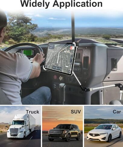 حامل تابلت كبير للسيارة / الشاحنة، حامل آيباد، حامل مقعد السيارة، مسند ذراع قابل للتعديل بالكامل للتابلت آيباد 12.9 11 10.5 الهواء، العطارات، السطح، 9.5-14.5 بوصة لوحية و 1/4 بوصة للكاميرا in Kuwait