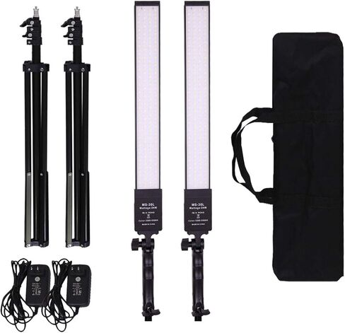 GIJUANRING عبوتان من مصابيح فيديو LED ثنائية اللون قابلة للتعتيم مع حامل ثلاثي القوائم وحقيبة التصوير الفوتوغرافي ومجموعة إضاءة التصوير الفوتوغرافي للكاميرا واستديو الفيديو وتصوير منتجات YouTube، 376 خرزة LED، 3200-5500K، CRI 96+ in Kuwait