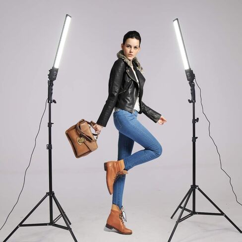 GIJUANRING عبوتان من مصابيح فيديو LED ثنائية اللون قابلة للتعتيم مع حامل ثلاثي القوائم وحقيبة التصوير الفوتوغرافي ومجموعة إضاءة التصوير الفوتوغرافي للكاميرا واستديو الفيديو وتصوير منتجات YouTube، 376 خرزة LED، 3200-5500K، CRI 96+ in Kuwait