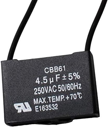 Wadoy CBB61 Ceiling Fan Capacitor Compatible with New Tech 2 Wire 4.5uf 50/60Hz 250VAC in Saudi Arabia