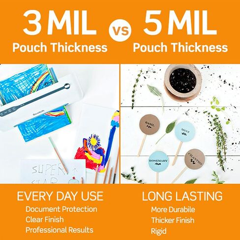 أكياس سكوتش للتغليف الحراري عالية الجودة، بسُمك 5 مل لمزيد من الحماية، 10 عبوات من شارات التعريف مع أوراق تغليف بمشبك، حقيبة التصفيح الأكثر متانة لدينا، 2.4 × 4.2 بوصة (TP5852-10) in Kuwait