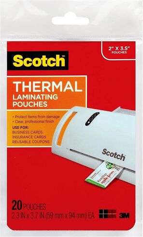 أكياس سكوتش للتغليف الحراري عالية الجودة، بسُمك 5 مل لمزيد من الحماية، 10 عبوات من شارات التعريف مع أوراق تغليف بمشبك، حقيبة التصفيح الأكثر متانة لدينا، 2.4 × 4.2 بوصة (TP5852-10) in Kuwait