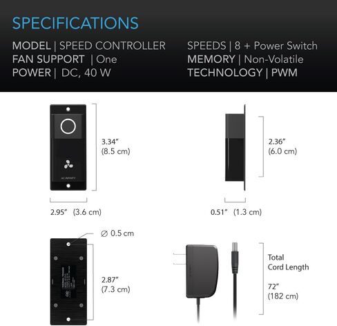 AC Infinity Rack ROOF Fan KIT, Quiet Dual-Fans with Speed Controller, for Cooling AV, Home Theater, Network 19" Racks in Saudi Arabia
