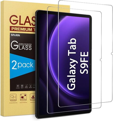 SPARIN [2-Pack] Screen Protector for Samsung Galaxy Tab S9 FE 10.9 inch, HD Clear 9H Tempered Glass for Galaxy Tablet S9 FE with S Pen Compatible, Anti Scratch and Bubble Free in Kuwait