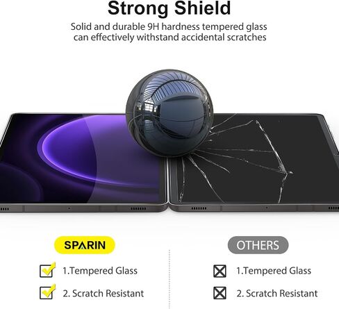 SPARIN [2-Pack] Screen Protector for Samsung Galaxy Tab S9 FE 10.9 inch, HD Clear 9H Tempered Glass for Galaxy Tablet S9 FE with S Pen Compatible, Anti Scratch and Bubble Free in Kuwait