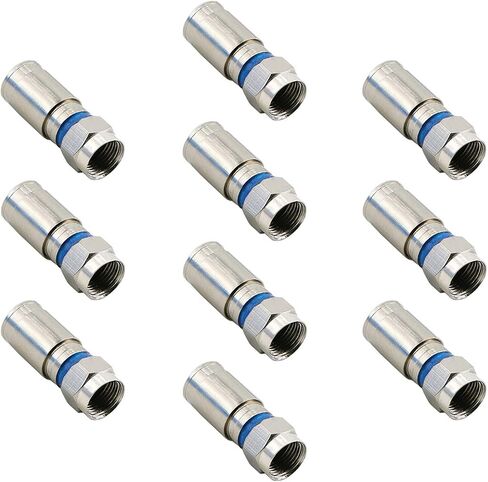 Compression RG6 F Connector Coax Coaxial Adapter Plug for Satellite & Cable TV (50 Pack) in Saudi Arabia