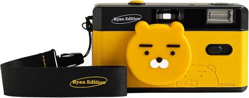 Kakao Friends Reusable 35mm Film Camera [Choonsik Edition], Fixed-Focus and Wide Angle, Build in Flash and Compatible with 35mm Color Negative or B/W Film (Film and Battery NOT Included) in Kuwait