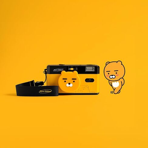 Kakao Friends Reusable 35mm Film Camera [Choonsik Edition], Fixed-Focus and Wide Angle, Build in Flash and Compatible with 35mm Color Negative or B/W Film (Film and Battery NOT Included) in Kuwait