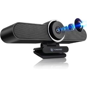 TONGVEO 4K Webcam Conference TV Room Web Camera with Microphone and Speaker, Computer Video Camera Wide Angle AI Auto Framing Dual Mics Works with Microsoft Teams, Zoom, Google Voice, PC (4K)