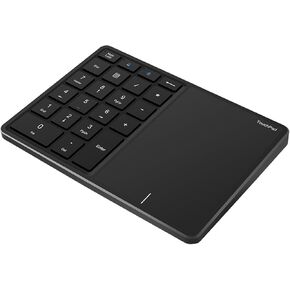 Sanpyl Numeric Keypad, 2 in 1 22 Keys 2.4G Touchpad Bluetooth 4.2 Number Pad, Type C Charging 500mAh Financial Accounting Keyboard, for Laptop, PC, Desktop(Iron Gray)