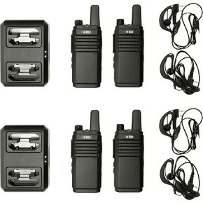 BTECH FRS-B1 Business Walkie Talkies, 8-Pack License-Free FRS Radios with USB-C Charging, 4 Dual-Slot Docks, Earpieces, Holsters, NOAA Weather, IP54 in Kuwait