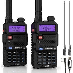 BAOFENG UV-5G (UV-5X) GMRS Handheld Radios, Long Range Two Way Radio 2 Pack | CHIRP Compatible, Repeater Capable, NOAA Weather Scan, for Camping, Off-Road Trips, Emergency Use in Kuwait