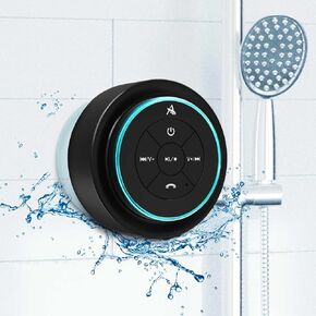 مكبر صوت استحمام مطور من XLleader، مكبر صوت لاسلكي بلوتوث مقاوم للماء IPX7 معتمد، هدايا إلكترونية للفتيات والأولاد والرجال والنساء والأطفال، مكبر صوت صغير محمول بقدرة 5 وات مع كوب شفط وميكروفون للحمام