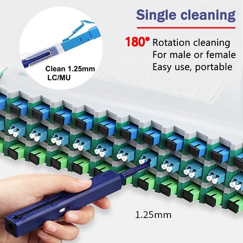 فلاي برو فايبر منظف الالياف البصرية، قلم تنظيف الياف ال سي للموصل الضوئي، منظف الياف بنقرة واحدة، حتى اكثر من 800 نظف، لـ 1.25 ملم LC/MU، UPC/APC، ذكر/انثى in Kuwait