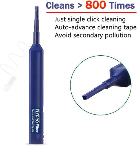 فلاي برو فايبر منظف الالياف البصرية، قلم تنظيف الياف ال سي للموصل الضوئي، منظف الياف بنقرة واحدة، حتى اكثر من 800 نظف، لـ 1.25 ملم LC/MU، UPC/APC، ذكر/انثى in Kuwait