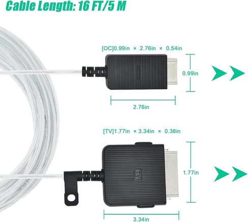 BN39-02470A كابل توصيل واحد من الألياف الضوئية، كابل توصيل متوافق مع تلفزيون سامسونج، QN43-75 بوصة LS03AA LS03BA LS03TA LS03RA إلخ. (طول الكابل: 16 قدم/5 متر) in Kuwait