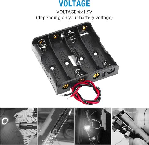4Set 4 x AA Thicken Battery Holder with I Type Wired Battery Clip Standard Snap Connector in Saudi Arabia