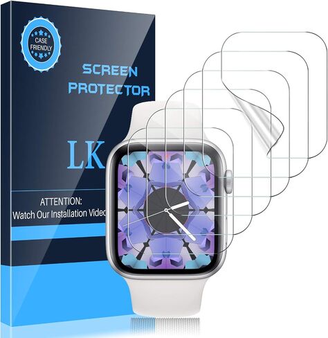 LK 6 Pack Screen Protector Compatible for Apple Watch Series 6 5 4 44mm and Apple Watch Series 3 2 1 42mm, Self-Healing, Max Coverage, Advanced TPU Material, Bubble Free for iWatch 44mm&42mm in Saudi Arabia