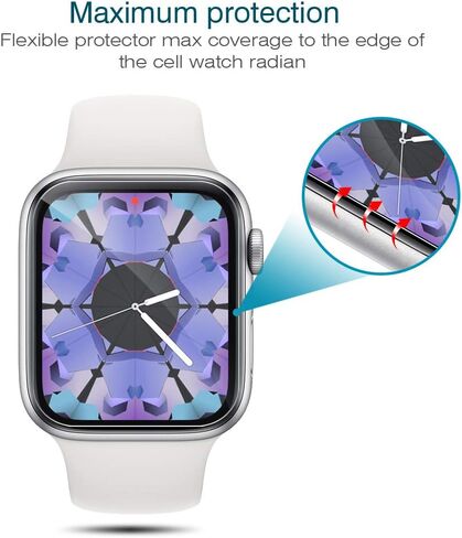 LK 6 Pack Screen Protector Compatible for Apple Watch Series 6 5 4 44mm and Apple Watch Series 3 2 1 42mm, Self-Healing, Max Coverage, Advanced TPU Material, Bubble Free for iWatch 44mm&42mm in Saudi Arabia