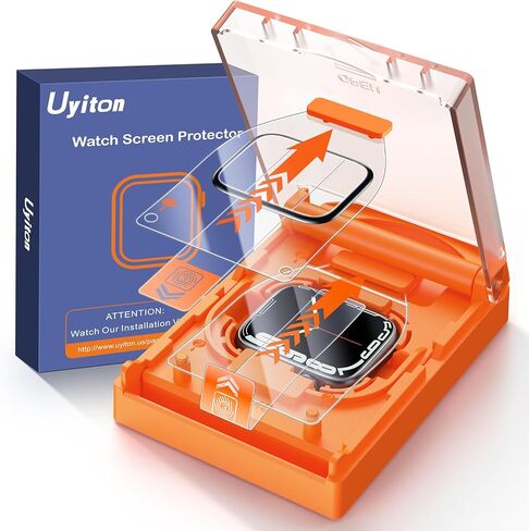 Uyiton 2 Pack لـ Apple Watch SE/6/5/4 واقي شاشة 40 مم، [مجموعة تثبيت الجيل الثالث] [ليس من السهل تقشيرها] غطاء حماية كامل التغطية عالي اللمس غير فقاعي لـ iWatch 40 مم in Kuwait
