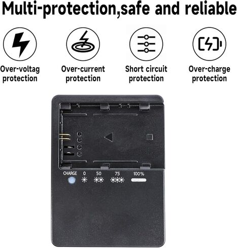 شاحن بطارية LC-E6 السريع لكاميرات Canon: متوافق مع بطارية LP-E6 LP-E6N لكاميرات EOS R R5 R6 5D Mark II 5D Mark III 5D Mark IV 5DS 5DS R 6D 6Da 6D Mark II 7D 7D Mark II 60DA 60D 70D 80D 90D in Kuwait